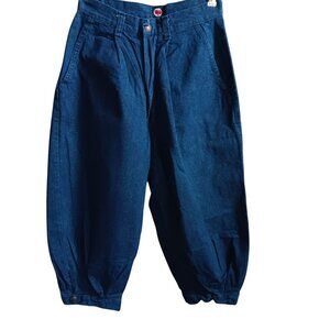 Vintage 1970's 7/8 Hovis Capri Boho Denim Jeans Raw Indigo Denim